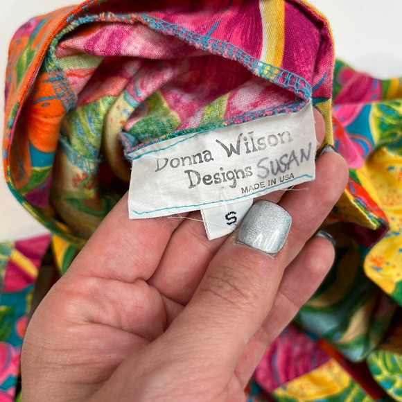 Donna Wilsons Designs | Vintage 80s-90s Floral Tropical Dress Size S - Picture 4 of 6